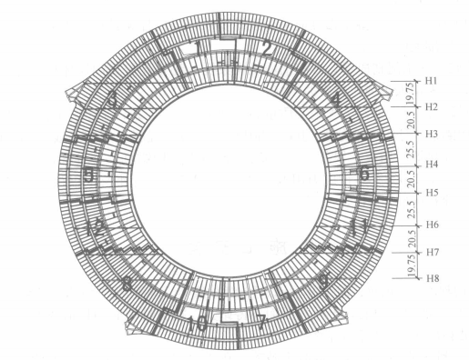 圖5 上部結(jié)構(gòu)分塊示意圖